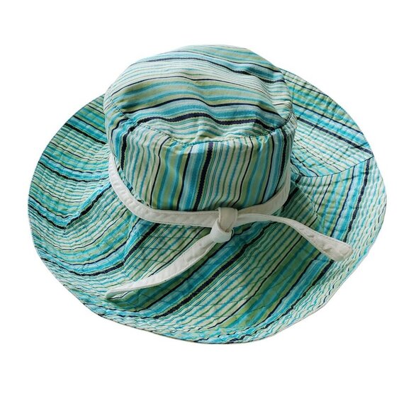 Wooden Ships 100% Cotton Women’s Floppy Beach Hat Striped Brim for Small Head - Picture 2 of 10